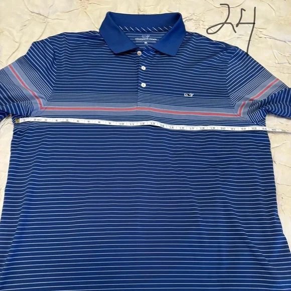 Vineyard Vines Men's Blue Striped Polo Shirt Size XL - Picture 6 of 9